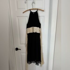MAGGY LONDON Black and Cream Elegant Dress
